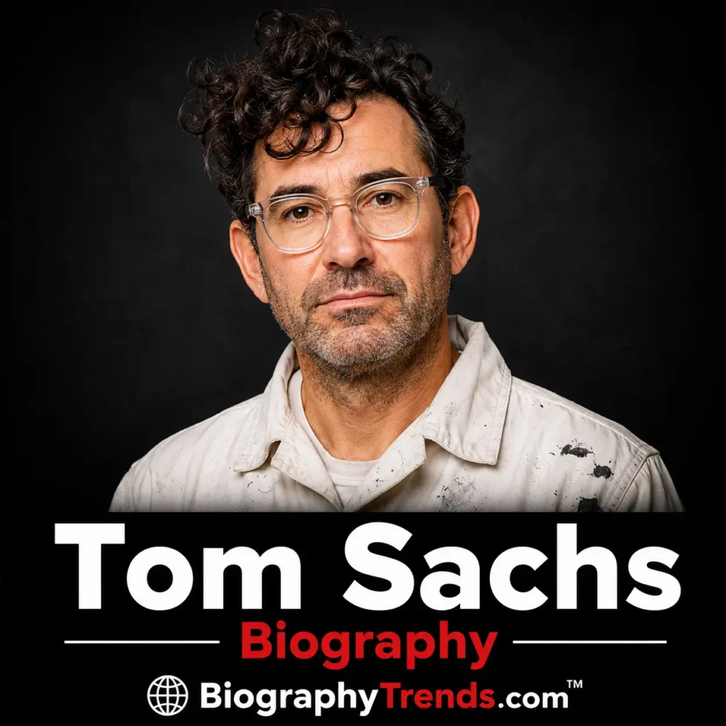 Tom Sachs Biography portrait of the American sculptor in his New York studio